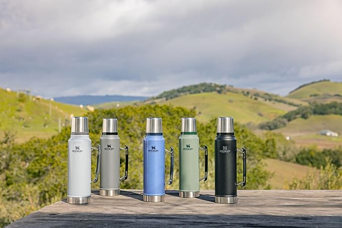 Stanley Classic Legendary Vacuum Bottle 1.5 qt | Wide Mouth with Leakproof Cup Lid | Keep Drinks Hot or Cold | Packable for Travel | Insulated Stainless Steel Thermos | BPA-Free | Mist