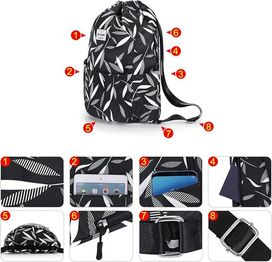 XEYOU Drawstring Sports Backpack Lightweight Gym Yoga Sackpack Shoulder Rucksack Casual Outdoor Daypack for Women and Men