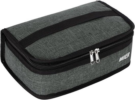 MIER Portable Thermal Insulated Cooler Bag Mini Lunch Bag for Kids, Grey
