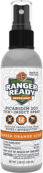 Ranger Ready Picaridin Insect Repellent, Ranger Orange Scent - DEET-Free Travel Size Bug Spray (3.4 Oz, Pack of 1)