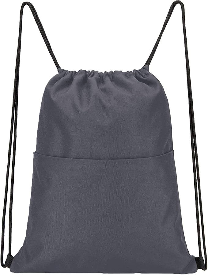 Vorspack Drawstring Backpack Water Resistant String Bag Sports Sackpack Gym Sack with Side Pocket for Men Women
