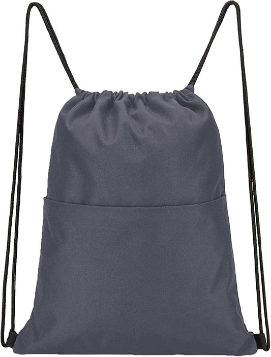 Vorspack Drawstring Backpack Water Resistant String Bag Sports Sackpack Gym Sack with Side Pocket for Men Women