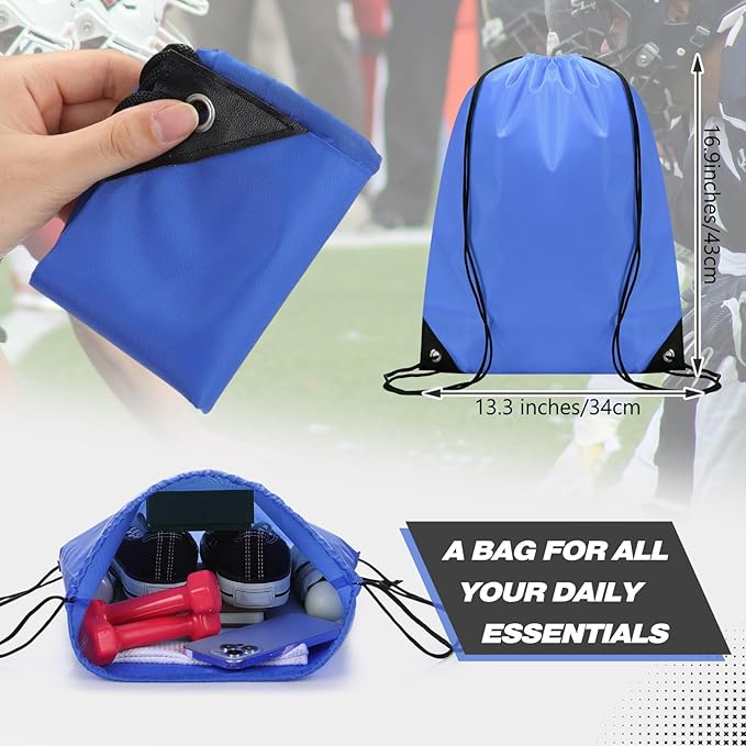 Shappy 50 Pcs Drawstring Backpack Bulk Sports Gym Cinch Bag Polyester String Bag for Men Women Children(25 Colors)