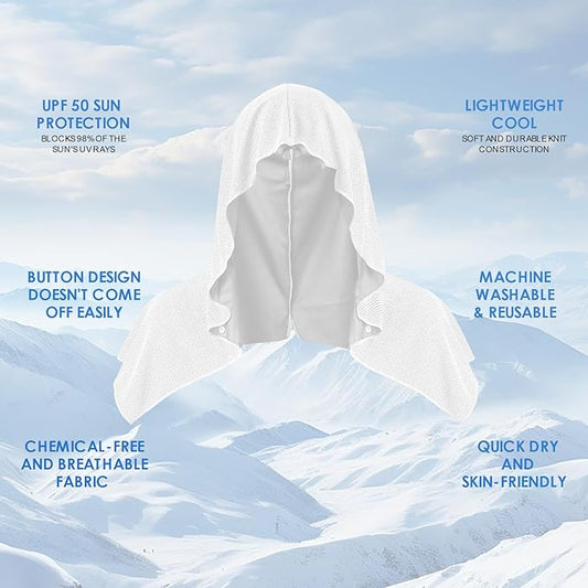 3 Pack Cooling Hoodie Towels for Neck and Face, UPF 50 Sun Protection & Instant Cooling, Ice Towels for Hot Weather, Soft Breathable Towel for Sport, Work Out, Gym, Camping & More Activities
