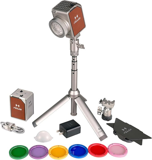 Micro LED Video Light Master Kit with LCD Display, App Control, Barndoor, 6 Color Gels, Tripod, CRI/TLCI 96+, 2700-6500K, Portable Lighting for Photography, Filming, Live Streaming, Video