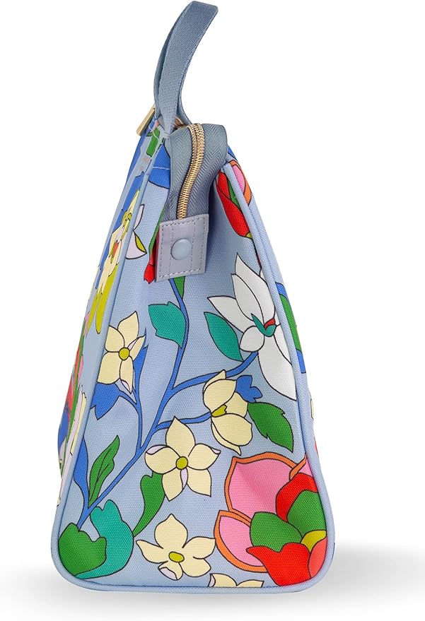 Kate Spade New York Portable Soft Cooler Lunch Bag, Small Insulated Tote, Thermal Lunch Bag with Silver Insulated Lining and Storage Pocket, Flower Bed