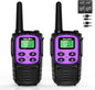 Walkie Talkies Long Range for Adult, MT10 Rechargeable Walkie Talkies FRS Two Way Radio, NOAA, 1200mAh Li-ion Battery USB-C Cable, LED Flashlight,VOX Walkie Talkie for Camping 2Pack (Purple)