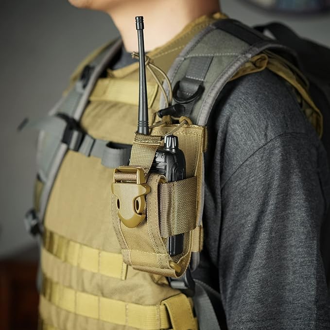 VIPERADE Radio Holster, MOLLE Radio Pouch for Vest, Universal Walkie Talkie Holster Radio Holder for Duty Belt, Police Radio Holder Tactical Radio Pouch for Baofeng, Motorola