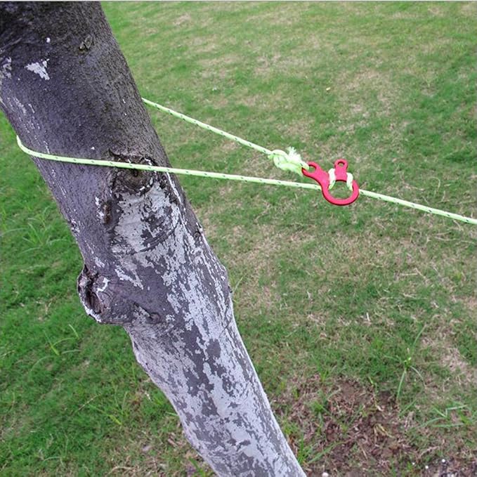 Pack of 10 Aluminum Guyline Wind Rope Buckle Cord Adjuster for Tent Camping Hiking Backpacking Outdoor Activity, Red