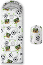 BSNTHO Soccer Boys Camping Sleeping Bags,3 Season Warm & Cool Weather,Lightweight,Waterproof Sleeping Bags for Adults & Kids,Traveling,and Outdoors,Camping Gear Equipment,31x90inch