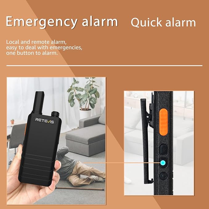 Retevis RT22P Walkie Talkie with Earpiece, New Version of RT22(2.0), Handheld 2 Way Radio Rechargeable 1620mAh, USB-C, VOX, Ultra-Thin Walkie Talkies Mini for Outdoor Camping Skiing Gift(2 Pack)