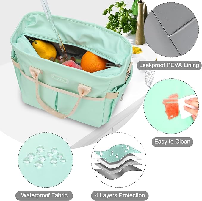 MAXTOP Lunch Bag Women for Work Insulated Thermal Lunch Box with Wide-Open Pocket Reusable Leakproof Cooler Bags with Removable Shoulder Strap for Teacher Nurse Office Picnic Travel