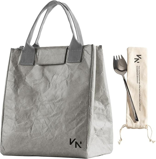 VonNova Insulated Lunch Box for Women, 7L Capacity, Leakproof Lunch Tote Bag, Durable Lunchbox made from Tyvek Material, Adult Cooler Bag for Work, Picnic, Travel and more (Grey)