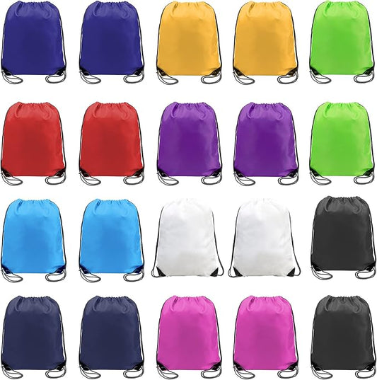 BeeGreen Drawstring Backpack Bags 20,30,50 Packs Reflective String Bags for Gym Sport Trip Cinch Sack DIY for Women Men