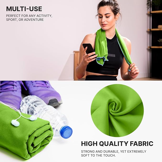 Microfiber Towel 60” by 36” for Camping, Yoga, Gym, Travel - Highly Absorbent Cleaning Cloth, Quick Drying Lightweight Material - Lint Free, Scratch Free Towels Washable and Reusable