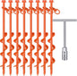 8 Pcs Ground Anchors Screw in, 12 Inch Heavy Duty Tent Stakes with Trampoline Anchor Hook Ground Stakes for Camping Tent Canopies Ports Sheds Swing Sets Securing Animals (Orange)