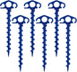 Tent Stakes Sand Stakes for Beach Tent 6 Pack Spiral Anchor Stakes 9.4 Inch Heavy Duty Screw Canopy Stakes for Camping, Hiking and More (6, Blue)
