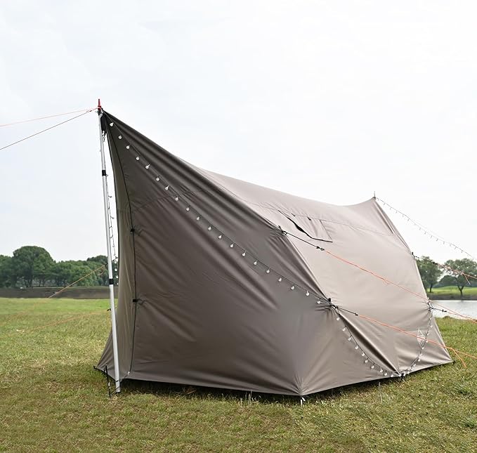Onewind Penumbra Hot Tent, 14ft Camping Hammock Tarp for 4-Season, Waterpoof and Flame Retardant Hammock Rain Fly with Stove Jack for Winter, Outdoor Camping, OD Green