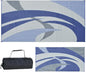 Stylish Camping 159183 9-feet by 18-feet Reversible Mat, Plastic Straw Rug, Large Floor Mat for Outdoors, RV, Patio, Backyard, Picnic, Beach, Camping (Blue/Grey)