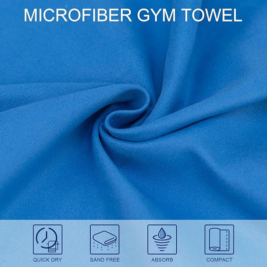 2Pack Camping Towel Microfiber Towel (72 * 40 and 12 * 24 Inch) Sports &Travel Towel Super Absorbent Quick Dry Towel Gym Towel Suitable for Gym,Swimming,Hiking,Travel
