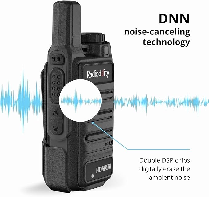 Radioddity GM-N1 GMRS Radio Handheld, Noise Canceling Long Range Two Way Radio for Adults, with 30 Channels 3000mAh Rechargeable Battery, Privacy Code, VOX for Camping, Offroad (2 Packs)