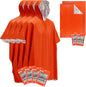 Emergency Poncho (4 Pack), Emergency Blanket (2 Pack) with Mylar Blanket Liner, Much Larger and Thicker Survival Blanket