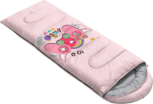 Kids Sleeping Bag for Boys Girls,Rocket Astronaut Moon Print-Lightweight Warm Portable Outdoor Indoor-Waterproof Cold Weather Resistant Sleeping Bag for Camping Hiking