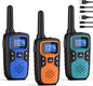 Wishouse Walkie Talkies for Adults Long Range-Handheld 2 Way Radios Rechargeable,Hiking Accessories Camping Gear Xmas Birthday Gift for Kids with Lamp,SOS Siren,NOAA Weather Alert,Easy to Use 3 Pack