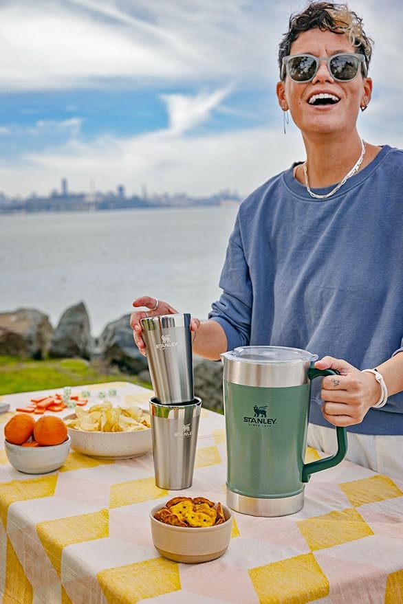 Stanley Stay-Chill Pitcher 64 oz | Cold Water, Beer, and Drink Pitcher with Lid | Large Capacity Durable Beverage Container with Handle | Insulated Stainless Steel | BPA-Free