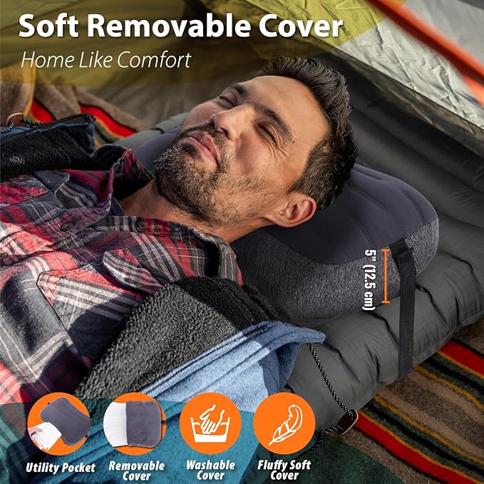 TREKOLOGY Inflatable Camping Pillow - Packable Camp Pillow for Backpacking, Hiking, and Sleeping - Compact, Portable, and Ergonomic Design - Perfect Travel Companion- ALUFT Ultralight Mint SE