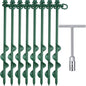 Zhengmy 8 Pcs Ground Anchors Screw in, 12 Inch Heavy Duty Tent Stakes with Trampoline Anchor Hook Ground Stakes for Camping Tent Canopies Ports Sheds Swing Sets Securing Animals (Green)