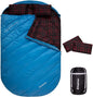 KingCamp Double Sleeping Bag for Adults, Queen Size 2 Person XXL Flannel Sleeping Bag, Waterproof Lightweight Flannel Quilt with 2 Pillows, Perfect for Couples Family Camping Hiking