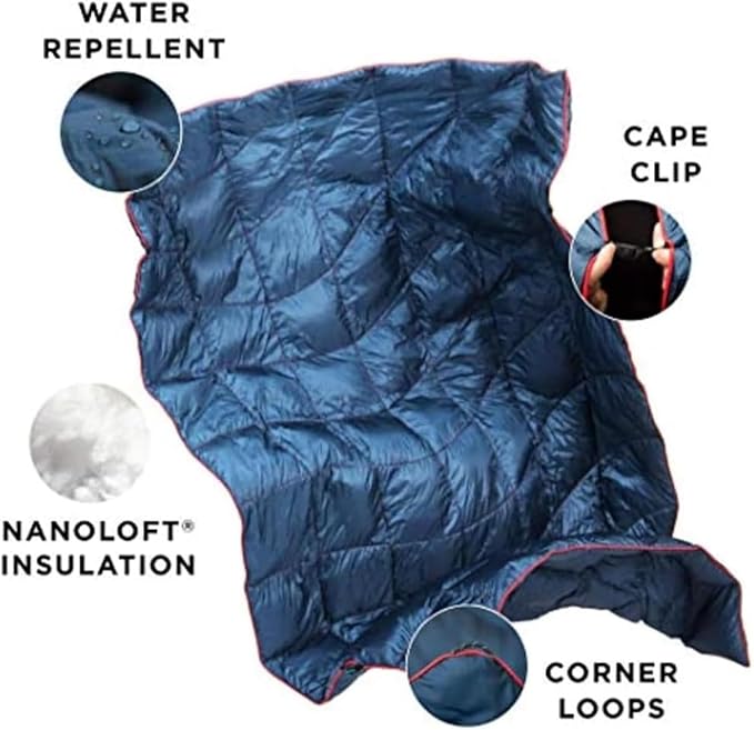 Rumpl The NanoLoft Puffy Blanket | Indoor Outdoor Camping Blanket for Traveling, Picnics, Beach Trips, Concerts | 38" x 52" | Rocky Mountain Sunset Fade, Travel