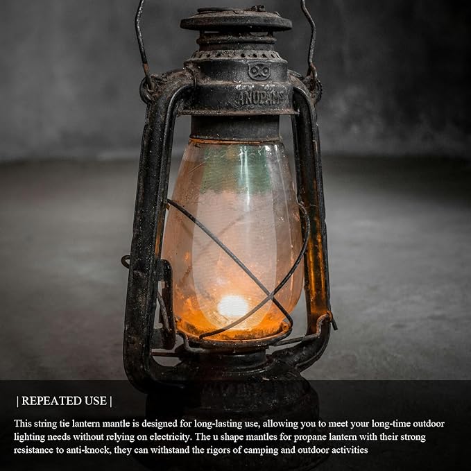 Lantern Mantles 10Pcs String Tie Propane Lantern Mantles for Outdoor Camping U-Shape Mantles for Propane Lantern Gas Lantern Covers Lantern Natural Fueled Lanterns Mantle