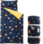Bunnikins & Clover Toddler Nap Mat with Removable Pillow, Nap Mats for Preschool, Easy Clean Toddler Nap Pad for Kindergarten, Kids Sleeping Bag for Travel Camping