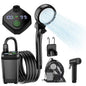Portable Camping Shower Kit, Lost-Lasting 6000mAh Rechargeable Camp Shower with Sprayer Head, Outdoor Showers Pump 4 Spray Modes, IPX7 Waterproof for Travel, Pet, Plant Watering, Car, Hiking