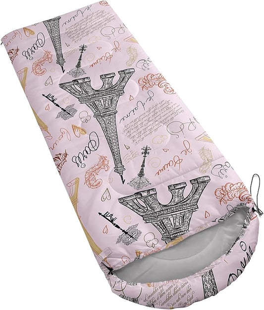 AILONEN Kids Floral Cat Camping Sleeping Bags,Lightweight & Waterproof,3 Season Warm & Cool Weather,Kawaii Kitten Sleeping Bags for Girls Adults,Travelling,Outdoors