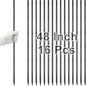 VVOKGO 48 Inches 16Pcs Steel Rebar Stakes with Chisel Point End, Heavy Duty Straight Landscpe Timber Spikes Metal Garden Camping Plant Support Garden Stakes Anti Rust Black