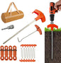 12 Pack Tent Stakes Heavy Duty, Screw in Tent Stakes Heavy Duty, Metal Tent Stakes, 8" Tent Pegs, Camping Stakes, with 1 Hex Head Driver, 1Stopper T Pull Hook, with 4 X 13ft Ropes,Storage Box (B1)
