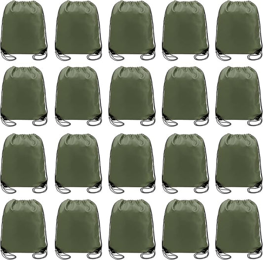 BeeGreen Drawstring Backpack Bags 20,30,50 Packs Reflective String Bags for Gym Sport Trip Cinch Sack DIY for Women Men