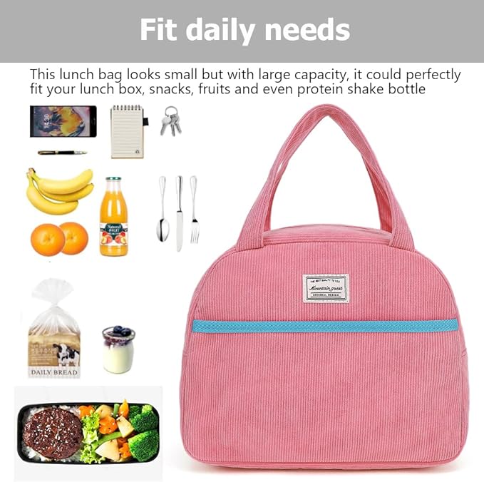 Lunch Bag Reusable Insulated Tote Lunch Bag for Women/Men Cooler Lunch Box Adult Water Resistant Work Picnic Beach or Travel