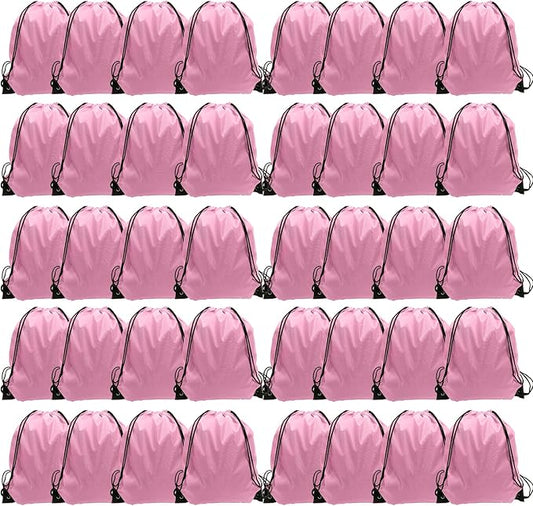 GoodtoU Drawstring Bags Bulk 48 Pcs Drawstring Backpack Gym Drawstring Bags Pink String Backpack for Women