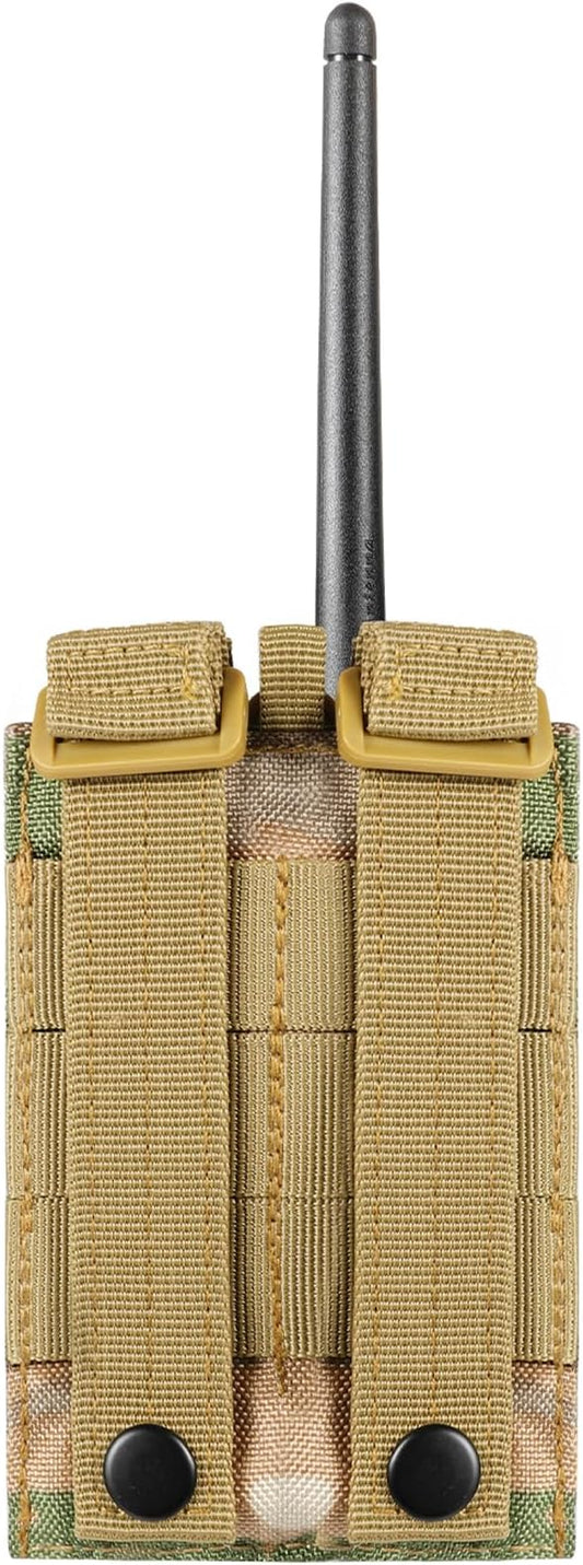 FRTKK Tactical Radio Holder Radio Holster Molle Radio Pouch Universal Radio Case Military Heavy Duty Radio Bag for Police Firefighter Two Ways Walkie Talkies Vest