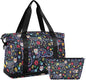 Skull Weekender Bag for Women, Cat Skull with Flowers Gym Sports Duffle Travel Tote with Toiletry Shoes Compartment Dry/Wet Separation Swim Bag
