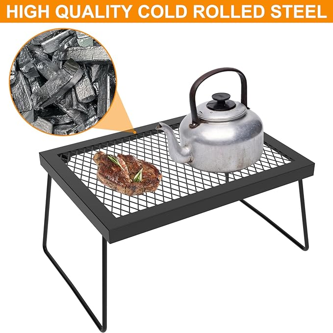 Camp Fire Cooking Racks - Campfire Grate for Fire Pit & Fireplace, Grill Grate for Outdoor Cooking, Camping Accessories