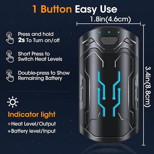 Hand Warmers Rechargeable 2 Pack 20Hrs Long Heating Pocket Size Electric Handwarmers, Portable USB Hand Warmer Heater Therapy Great Gift for Christmas Outdoors, Hunting, Golf, Camping Men Women