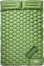 LAMA Double Sleeping Pad for Camping, 2 Persons Self Inflating Camping Mat for Sleeping, Ultralight Sleeping Mat with Pillow Built-in Pump, Ultra-Thick Air Mattress for Backpacking, Hiking, Green
