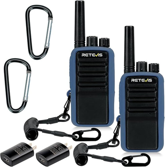 Retevis RA55 Mountain Radios, 148g Noise Reduction 2 Way Radio, 1200mAh Rocky Walkie Talkies Long Range, Carabiner Clip, Rechargeable Two Way Radios for Mountaineering, Climbing, Camping 2 Pcs