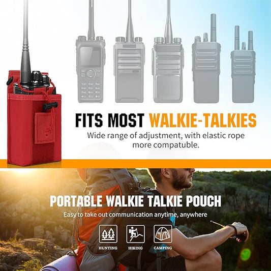 IronSeals 2 Pack Tactical Molle Adjustable Interphone Storage Bag Outdoor Sports Radio Pouch for Two Ways Walkie-talkie