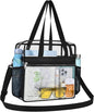 USPECLARE Clear Tote Stadium Approved, Security Travel & Gym Clear Bag for Work Sports Games Concerts